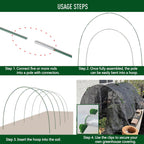MAXPACE Greenhouse Hoops for DIY 2.7ft or Wider Grow Tunnel, Rust-Free Fiberglass Support Hoops Frame for Garden Fabric, Plant Support Garden Stakes, Gardening Supplies, 25pcs