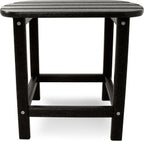 POLYWOOD SBT18BL South Beach 18" Outdoor Side Table, Black