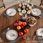 Round Dining Table for 4 People, 43.3 Inches Dining Room Table with Metal Base, Walnut Brown Dinner Tables with Open Storage, Circle Kitchen Tables for Dining Room(Table Only) (Walnut Brown)