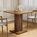 LITTLE TREE Dining Table, 35.43" L x 31.5" W Small Kitchen Table, Small Dining Table for 2-4 People with Fluted Base, Modern Farmhouse Dinner Table for Dining Room Kitchen Living Room