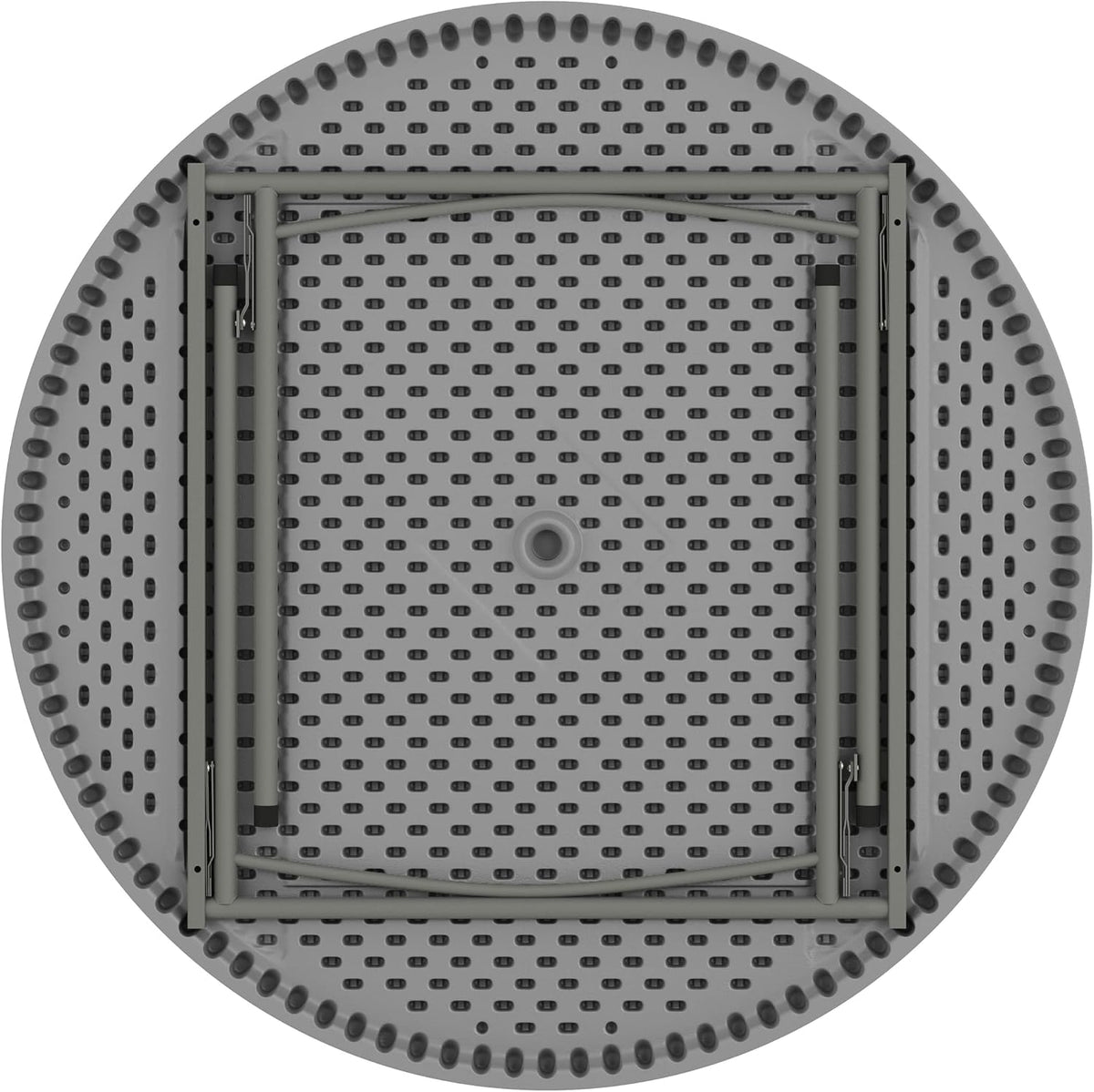 Flash Furniture 4 ft Plastic Round Folding Table, Dark Gray | Durable Construction, Commercial Use