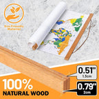 Magnetic Poster Hanger, 37x28 37x40 37x25 Poster Frame Wood Wooden Magnet Print Posters Dowel Scroll Hanger Hangers Hanging Kit for Walls Map Canvas Artwork (Teak Wood, 37")
