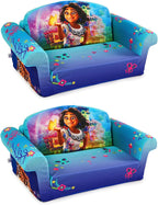Marshmallow Furniture 2 Pack 2-in-1 Flip Open Foam Compressed Sofa Bed, Encanto