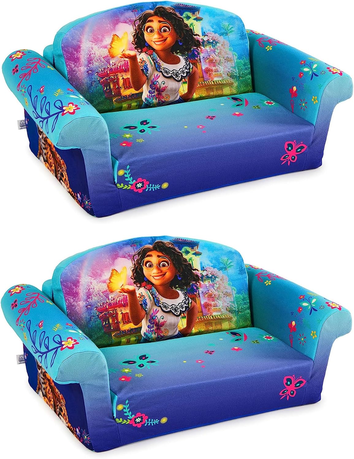 Marshmallow Furniture 2 Pack 2-in-1 Flip Open Foam Compressed Sofa Bed, Encanto