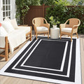 OLANLY Outdoor Rug 5x8 ft Waterproof, Reversible Outdoor Plastic Straw Rug, RV Mat, Indoor Outdoor Carpet Clearance for Patio, Camping, Balcony, Deck, Backyard, Black & White