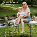 Folding Table 4 Foot - 3-Position Adjustable Height, Heavy Duty 400 lbs Capacity - Portable Tables Folding for Camping, Party, Indoor & Outdoor Use, 2 Pack