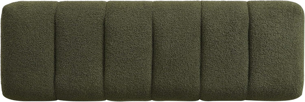 Christopher Knight Home Manila 50" Boucle Fabric Dining Bench, Rectangular Upholstery Ottoman Bench, Bedroom End of Bed Footstool, Living Room Extra Seat Footrest, No Assembly Needed, Jungle Green