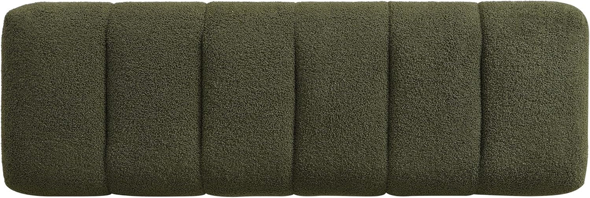 Christopher Knight Home Manila 50" Boucle Fabric Dining Bench, Rectangular Upholstery Ottoman Bench, Bedroom End of Bed Footstool, Living Room Extra Seat Footrest, No Assembly Needed, Jungle Green