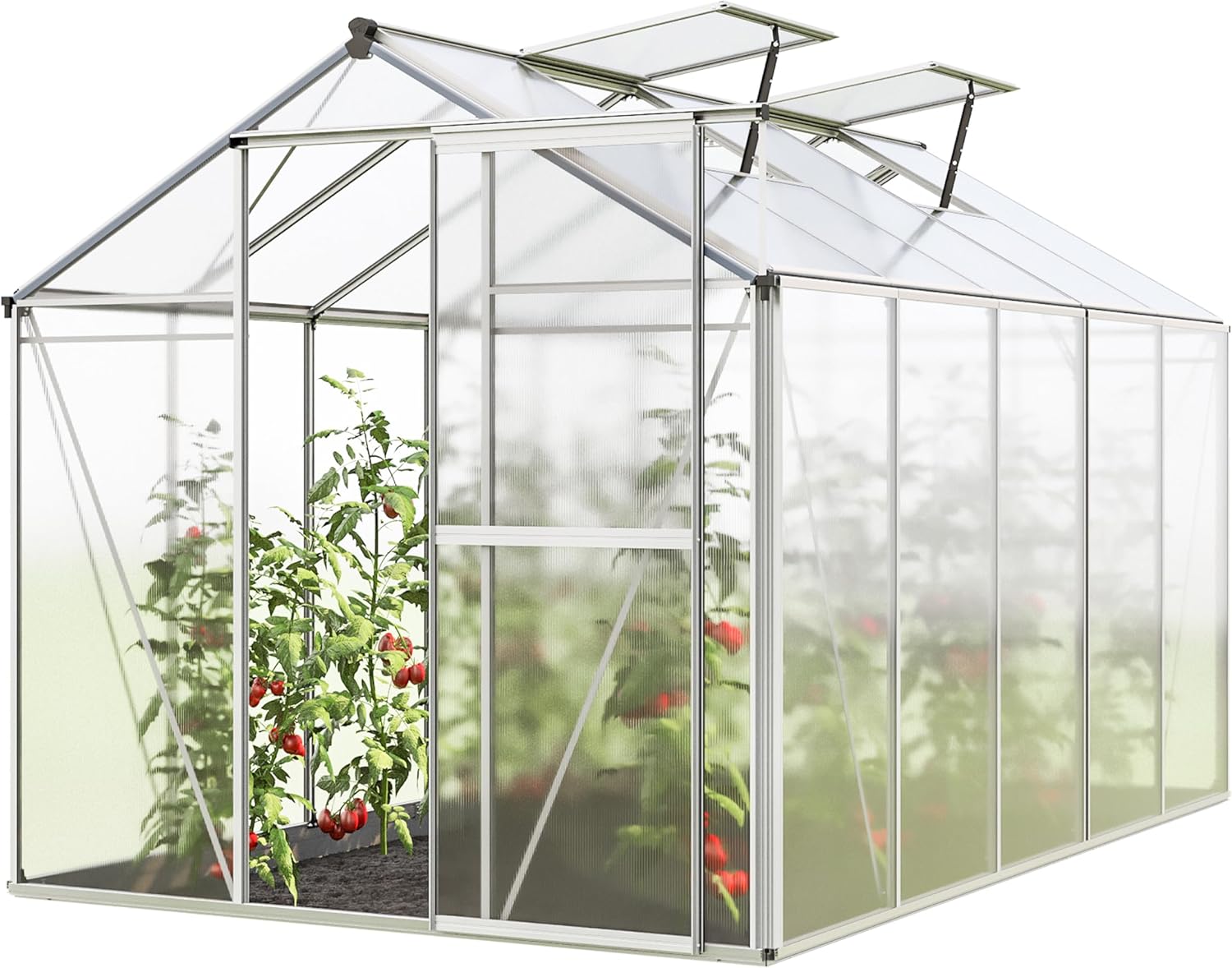 Greenhouse Jasmin 5 Aluminum Frame - 6.3 x 10.4 ft Approx. 6 mm Polycarbonate Panels