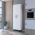 2 Door 5 Shelf Kitchen Pantry White