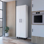 2 Door 5 Shelf Kitchen Pantry White