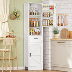 TEENFON 67" H Tall Storage Cabinet with 2 Doors, Bathroom Storage Cabinet, Kitchen Pantry Cabinets for Living Room, Dining Room, Bathroom, White