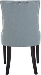 SAFAVIEH Home Collection - Abby Sky Blue Upholstered Dining Chair, Button Tufted Back, Nailhead Trim, Classic Accent Chair (MCR4701N)