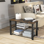 Simple Houseware Wood Top Shoe Storage Bench for Entryway, Rustic Brown