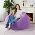 Homguava 3FT Bean Bag Chair for Adults,Teardrop Beanbag Chair with Handle | Big Bean Bag with Memory Foam Filled and Ultra Soft Corduroy Cover for Living Room, Bedroom（Pink 3FT)