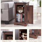 JXQTLINGMU 3-Piece Farmhouse Coffee Table and End Table Sets, Includeds 36" Lift Top Square Coffee Table w/Storage & 2 Rustic Wood End Tables w/Charging Station & Barn Doors for Living Room, Brown