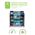 Delta Children Kids Toy Storage Organizer with 12 Bins and MySize Kids Table and 2 Chairs Set, Deep Blue