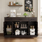 HOSTACK Kitchen Buffet Sideboard Storage Cabinet, Coffee Bar Cabinet, Brown