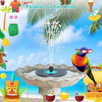 Solar Fountain Cyan Flower, Upgrade 3.5W Solar Bird Bath Fountains, Solar Powered Water Fountain with 7 Nozzles, 4 Fixed Pipes for Hummingbirds, Bird Bath, Garden, Pool, and Pond
