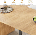 weselon 42"-105" Extendable Dining Table for 4-12, Expandable Oval Dining Room Table with Fluted Pedestal Base & Reinforced Metal Support Leg, Large Modern Kitchen Table for Dining Room (Natural)