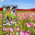 Spring Summer Humming bird House Flag Birds Floral Garden Flags 28x40 Double Sided, Large Yard Flags for Outside Decoration