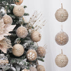 XmasExp Farmhouse Christmas Ball Ornaments Set-Rustic Shatterproof Christmas Tree Decorations 12Counts,70mm/2.76", Farmhouse