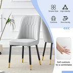 JUFU Round Dining Table Set for 4, 45" Modern Faux Marble Kitchen Table and Upholstered Chairs, 5 Piece Small Circle Dinette Set for Dining Room, Kitchen