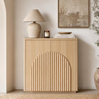 CHITA Sideboard Buffet Cabinet with Storage, Small Storage Cabinet with Doors and Shelves for Living Room Accent, Bar, Kitchen, Oak