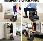 Folding 2-Step Stool for Adults, Non-Slip Collapsible Footstool for Office | Portable Bedside Step Stool, Hold up to 300 lbs, Lightweight & Foldable Step Ladder for Pool Office Home RV