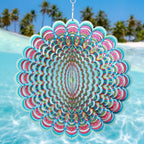 SPRING SONG Colorful Mandala Kinetic Wind Spinner for Yard and Garden Stainless Steel Spinner Indoor and Outdoor Hanging Decor Crafts Ornaments Kinetic Art Spinner Hanging Wind Spinners Decor Gifts