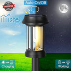Solar Pathway Lights, 8 Pack Glass Solar Lights Outdoor, Solar Stake Lights Landscape Lighting for Outside Path Walkway Driveway Sidewalk Lawn Yard Garden Decor