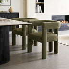 Modern Dining Chair Set of 4 Living Room Chairs,Upholstered Barrel Chair | boucle chair set dining room chair black dining chairs unique dining chair set