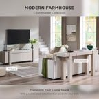 OKD Modern Farmhouse Entryway Table with 2 Drawers, 63" Wooden Console Table with Storage for Hallway, Behind Sofa, Living Room, White Alder