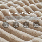 37" Plush Corduroy Ottoman, Upholstered Cloud Ottoman for Couch in A Box, Compressed Memory Foam Footrest No Assembly Require, Beige