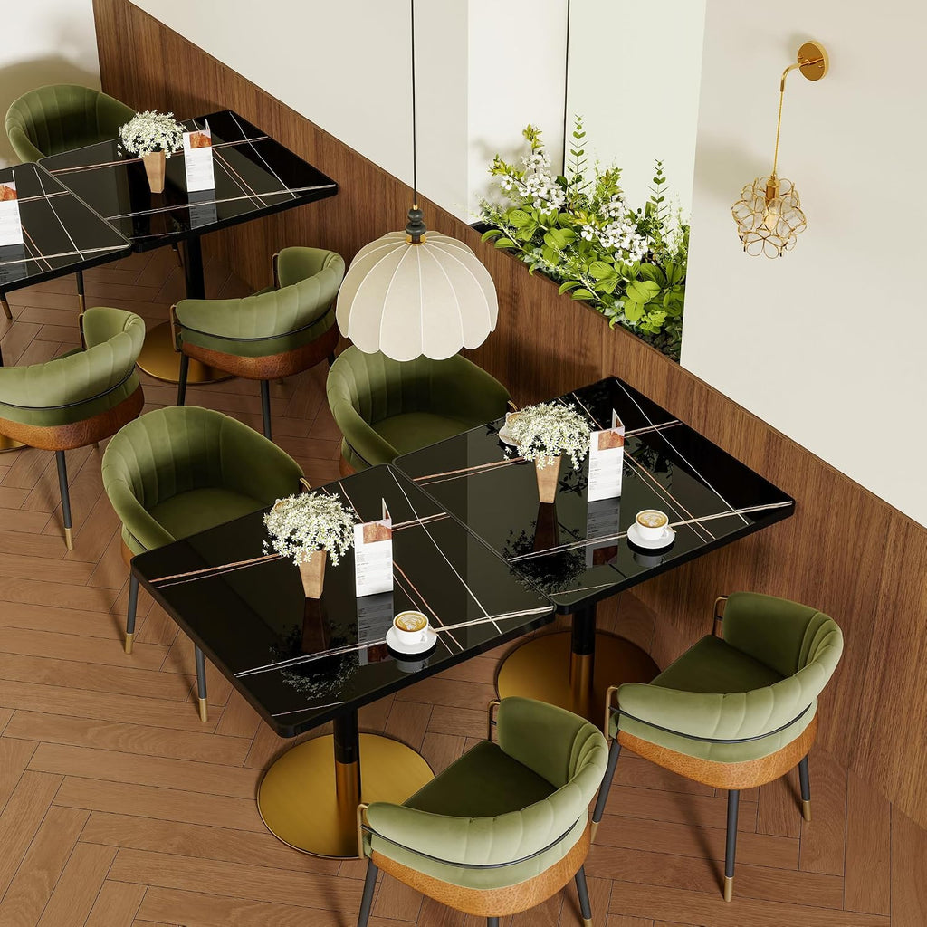 63''Dining Table for 4-6,Modern Sintered Stone Dining Table,Kitchen Tables for 4-6 with Aluminum Alloy Edge&Metal Base,Rectangular Dinner Eating Tables for Restaurants/Dining Room/Marble Black Gold