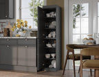 Palace Imports Solid Wood Pantry Cabinet - Tall Narrow Storage Cabinet with Shaker Doors - 16.5" W x 71.5" H - Gray, Kitchen Cupboard, Adjustable Shelves, 100% Eco-Friendly Wood, Modular