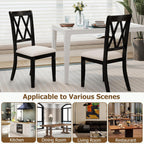 GOFLAME Wooden Dining Chairs Set of 4, Farmhouse Kitchen Chairs with X-Shaped High Backrest and Padded Seat, Armless Side Chairs with Rubber Wood Legs for Dining Room, Living Room, Restaurant