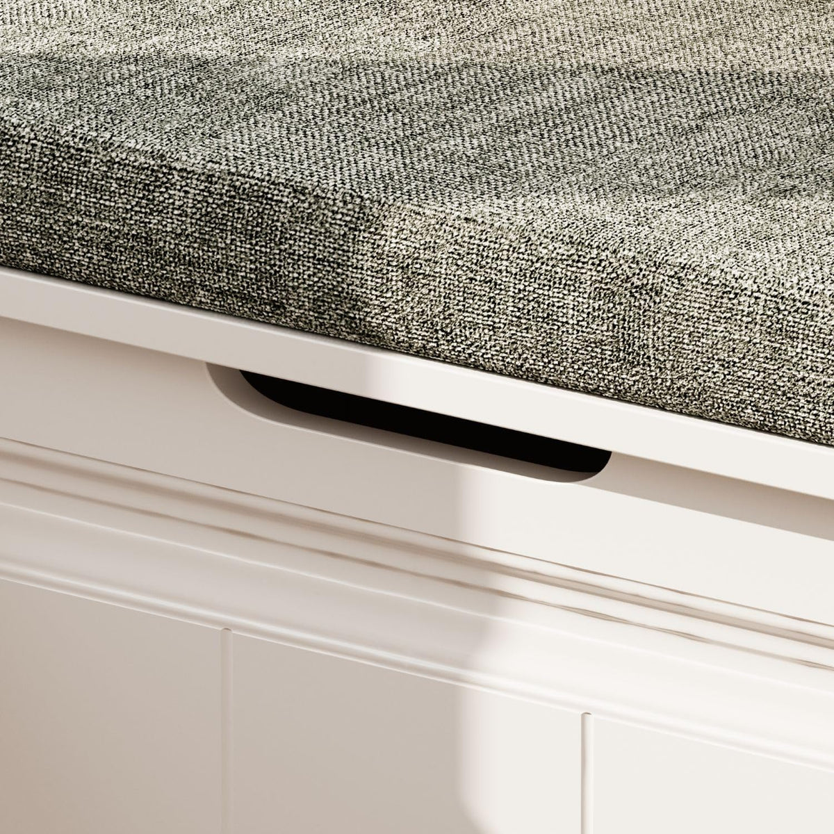 L-Shaped Corner Storage Bench with Cushion, Kitchen Breakfast Nook Entryway Bench with Hidden Space and Shoe Storage, Corner Banquette Benches for Dining Room, Living Room, White & Grey