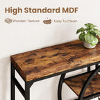 GarveeHome 55" Industrial Entryway Table, 5-Tier Narrow Console Table with o-Shaped Metal Frame, Storage Sofa Table for Living Room, Hallway & Entrance
