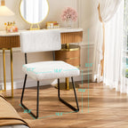 Velvet Dining Chairs Set of 4, Upholstered Dining Room Kitchen Chair with Thick Cushion, Soft Backrest, Metal Legs, Mid Century Modern Accent Side Chair for Home Living Room Bedroom, White