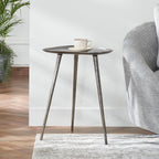 Convenience Concepts Bali Metal Tall End Table 16" - Tall Modern Artisan Handcrafted Living Room Table, Unique Cast Metal Family Room Side Table, Bohemian Cocktail Style, Antique Silver