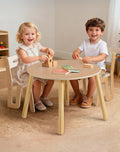 ROBUD Wooden Toddler Table and Chair Set, 2 Height Adjustable Toddler Chair Ages 3-8, Kids Desk for Classroom/Daycare/Home, Children Multi-Activity Table, WG425