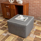 Outdoor Square Ottoman,Pouf Foot Rest for Patio Waterproof,Gray,20x20x14In | Patio Ottoman Footrest with High-Density Foam Filler Perfect as Waterproof Footstool,Extra Seating for Deck Garden Poolside