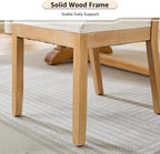 ODUSE-DAILY French Country Rattan Dining Chairs Set of 4, Beige Farmhouse Kitchen & Dining Room Chairs, Wood Dining Chair with Cane Back & Linen Upholstered Seat, Solid Wood Frame