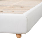 Christopher Knight Home Astry Boucle Upholstered Queen Size Bed Frame with Wingback Headboard, Modern Queen Bed Frame and Headboard, Wooden Slats Support, Easy Assembly, No Box Spring Needed, White