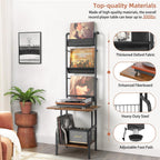 Tewinko Record Player Stand with Vinyl Storage, Record Player Table with Vinyl Record Storage up to 200 Albums, Turntable Stand with Record Holder Display Shelf, Record Player Cabinet Organizer Rack