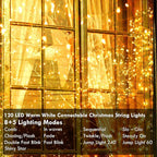 240LED 80FT Connectable String Lights Indoor Outdoor Clear Wire | Warm White Christmas Lights | Twinkle Fairy Light Plug in with Timer for Bedroom Classroom Wedding Tree Patio Decor (2 Pack)