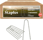 Sandbaggy Round Top 6-Inch Landscape Staples ~ SOD Garden Stakes Square Pin for Ground Cover Fabric & Drip Irrigation Tubing (200 Staples)