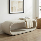 Chifee & Vingol 52" W Modern Living Room Bench Upholstered Entryway Bench Bedroom Benches End of Bed Benches for Entryway, Dining Room and Living Room,Wheat