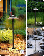 Pathway Lights Low Voltage, 5W 2200K/2700K/3000K/4000K/5000K 20 Inch Black, 12V LED Wired Low Voltage Landscape Lighting for Outdoor Yard Garden Walkway Driveway Pathway Path, ETL, Pack of 6